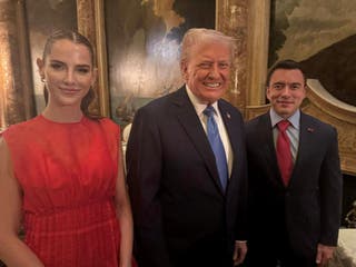 Daniel Noboa, president of Ecuador, and his wife, Lavinia Valbonesi, met US President Donald Trump on March 29, 2025 on Mar-a-Lago